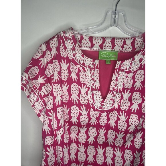 Cappagallo Women’s Short Sleeve Pineapple Dress Pink/White Size 14 NWOT - Picture 3 of 8